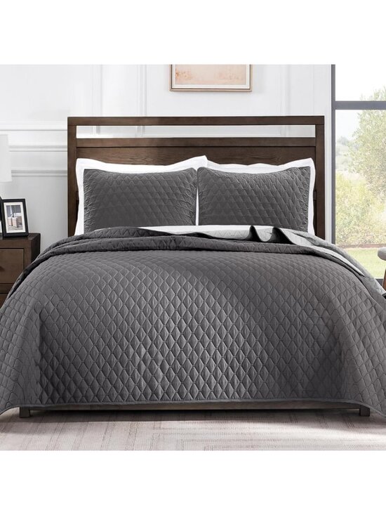 Other - Reversible Full Queen Quilt Bedding Set - Cozy Grey Comforter & Stylish Decor